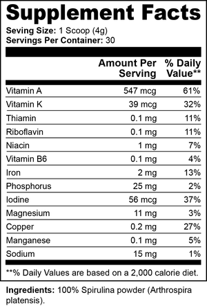 Ojas : Potent 100% Organic Spirulina Powder